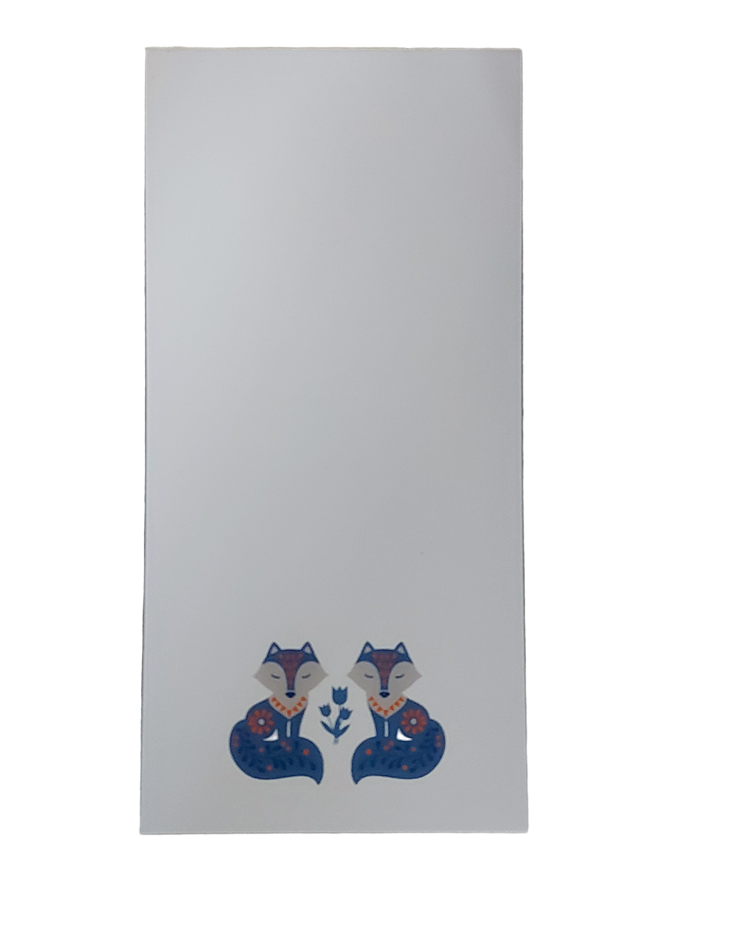 Note pad - 2 foxes and flower