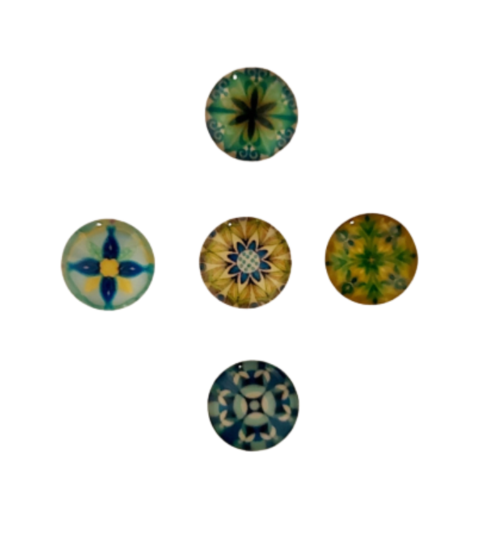 Close up - Mosaic glass dome cabochons