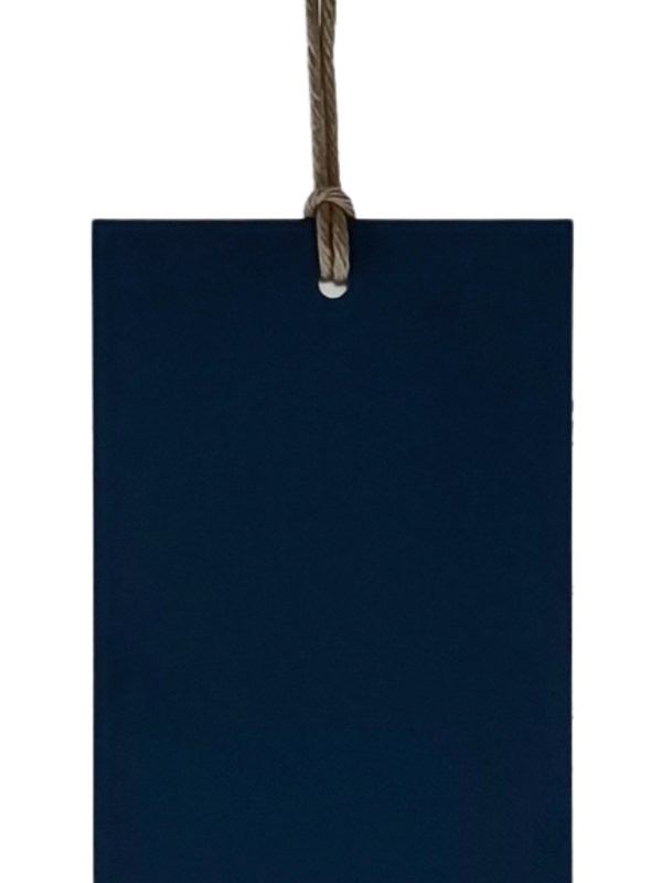 Close up - navy blue matte paper tag