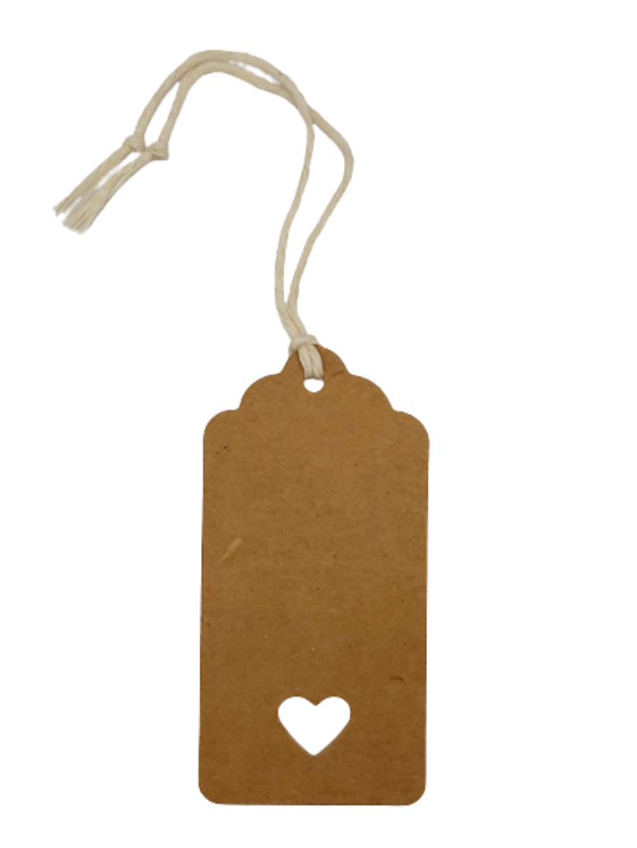 Kraft paper tag - scalloped top