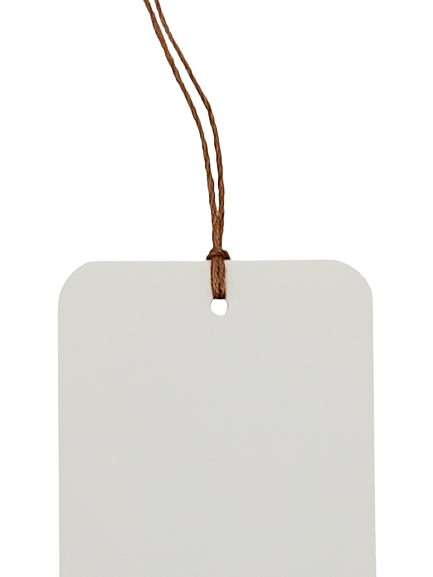 Tag - White Semi-Gloss Paper (4 String Colour Options)