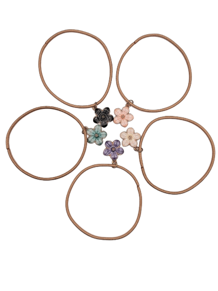 Flower bottle charms (beige band)