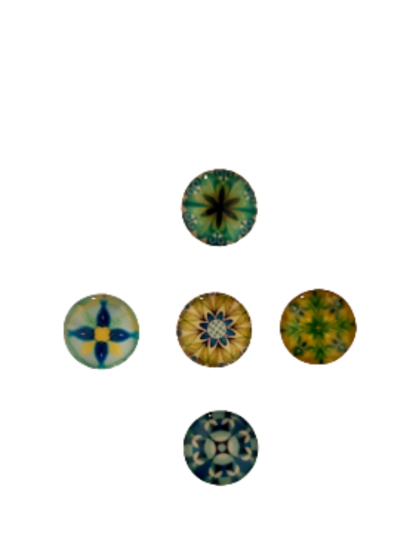 Mosaic glass dome cabochon magnets