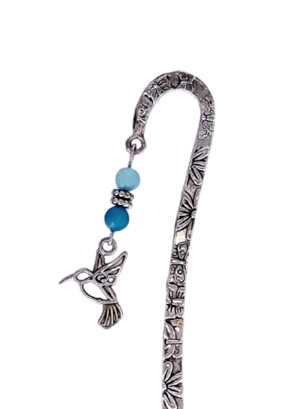 Bookmark - Silver Metal & Bird Pendant