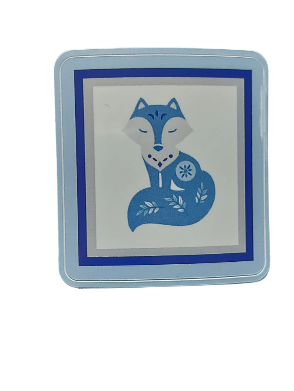 Close up - Die-cut vinyl sicker - blue fox