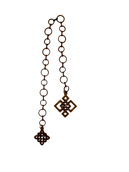 Bronze chain bookmark with bronze Celtic knot pendants