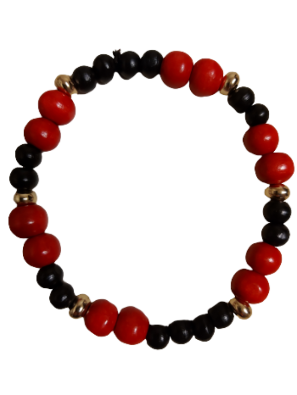 Close up - red and black beads