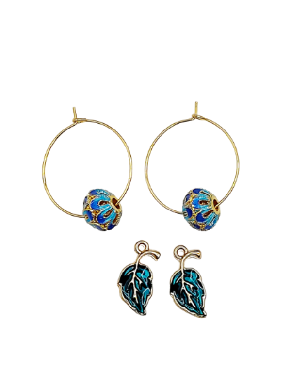 Gold hoops with interchangeable pendants