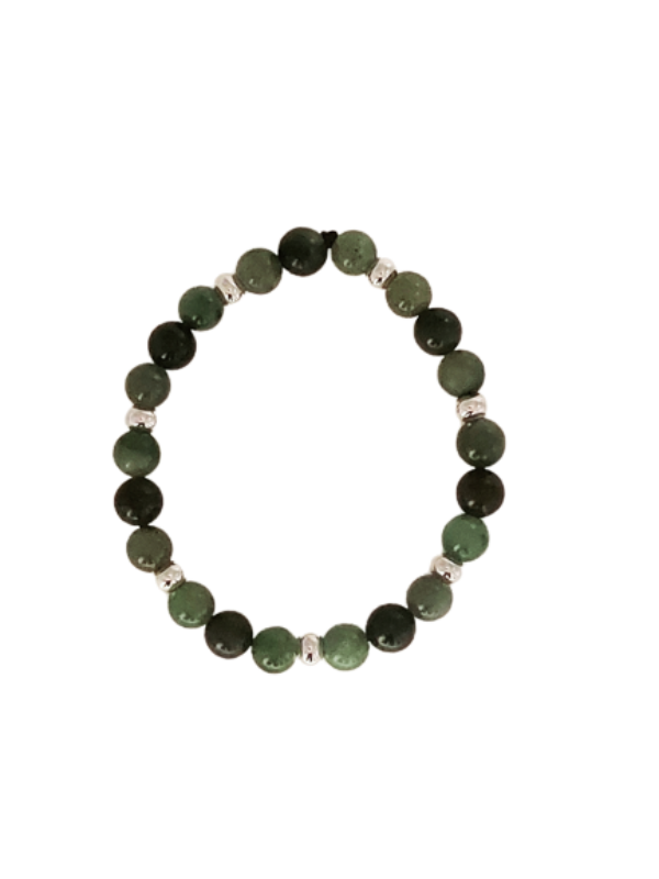 Bracelet with green jade beads