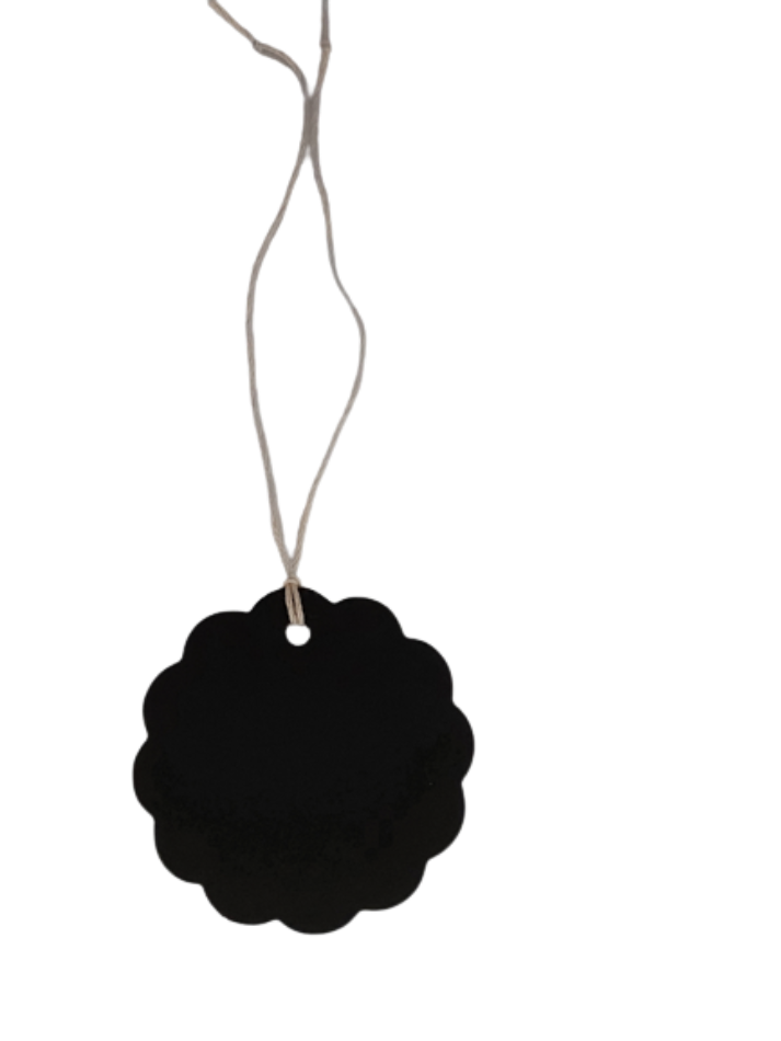 Tag - Black Kraft Paper - Scalloped
