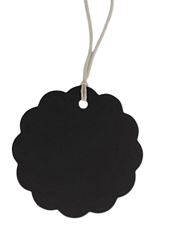 Tag - Black Kraft Paper - Scalloped