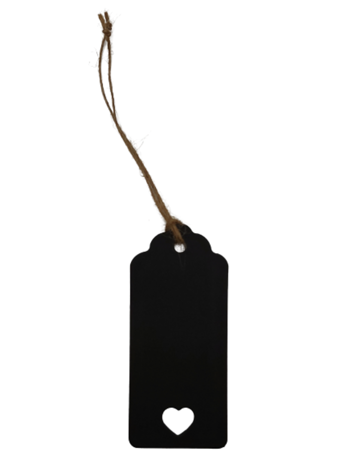 Black kraft paper tag - scalloped top 