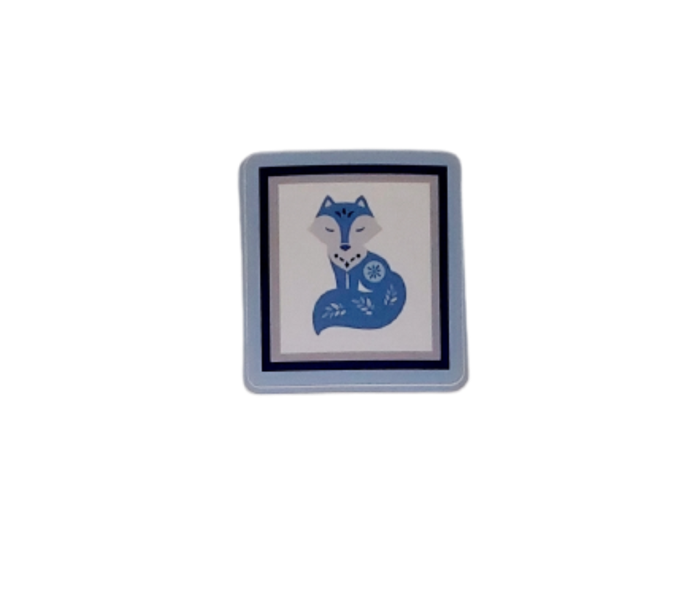Die-cut vinyl sicker - blue fox
